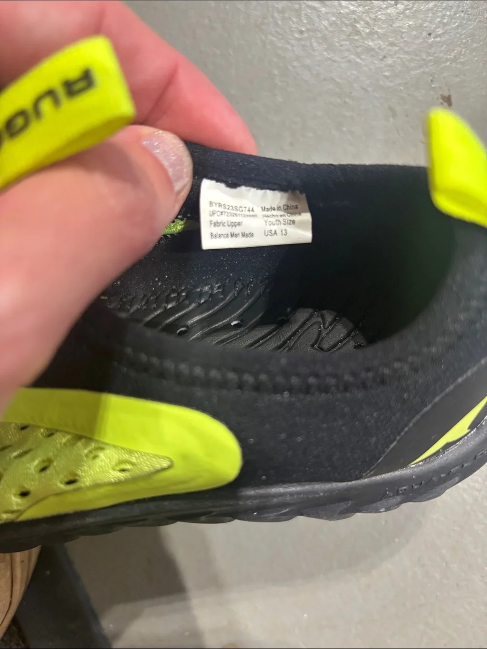 Kids Neon Yellow Slip-On Water Shoes